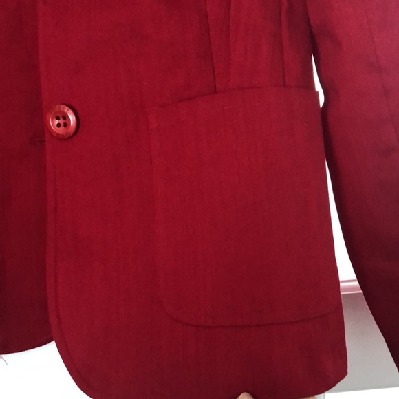 Red blazer & 3 pockets, buttons, Street One, Eur40/Us10, cotton&elastin - Picture 3 of 11